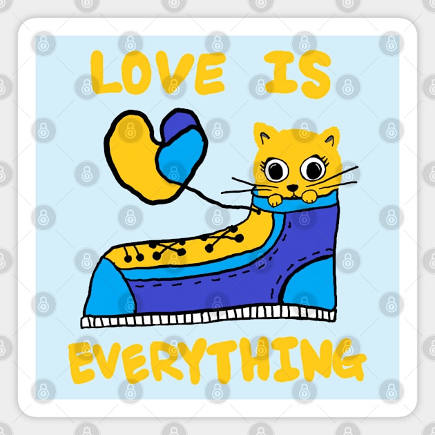 love is everything, lovely cat Magnet by zzzozzo